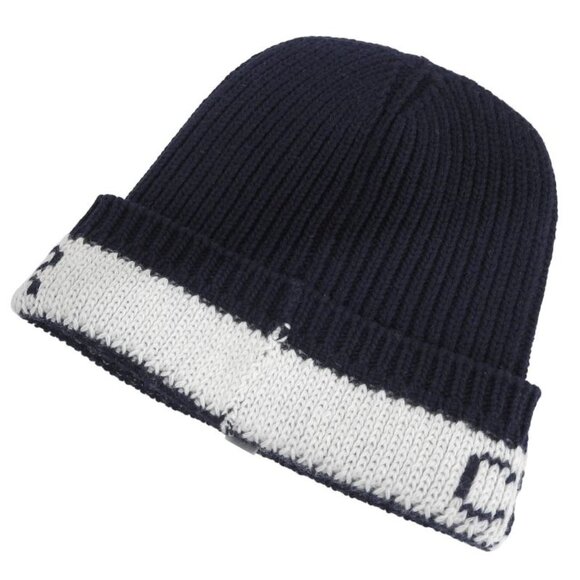 Christian Dior 31 Noe714 Ixgh Wool Cashmere Logo Beanie Knit Cap Navy White